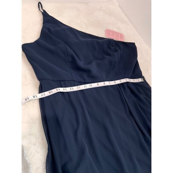 New AFTER SIX Size 20-R1 ONE-SHOULDER CHIFFON MAXI DRESS W/SHIRRED FRONT SLIT - Picture 5 of 12